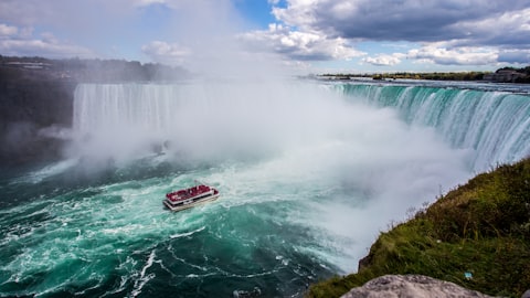 Niagara Falls with surrounding casino buildings visible