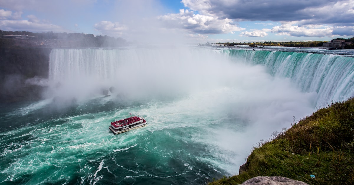 Niagara Falls with surrounding casino buildings visible
